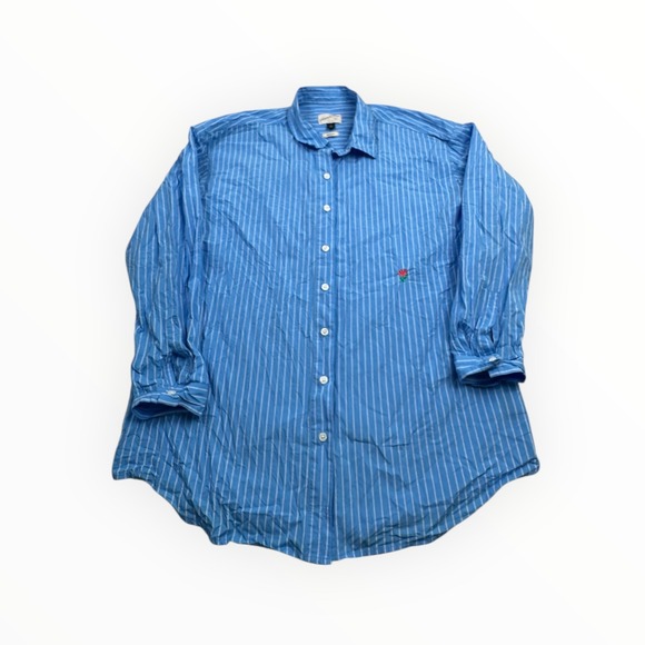 Universal Thread Tops - Universal Thread Womens Blue White Striped Oversized Button Down Rose Shirt M